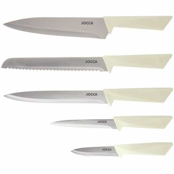 Jocca Juego de 5 cuchillos con taco de polipropileno Beige Jocca Juego de 5 cuchillos con taco de polipropileno Beige