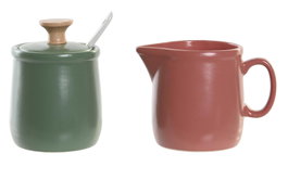 DKD Home Decor Set de Azucareros y Lecheros LIANFENG 21 Verde