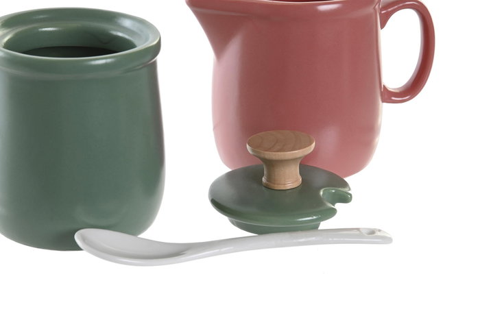 DKD Home Decor Set de Azucareros y Lecheros LIANFENG 21 Verde