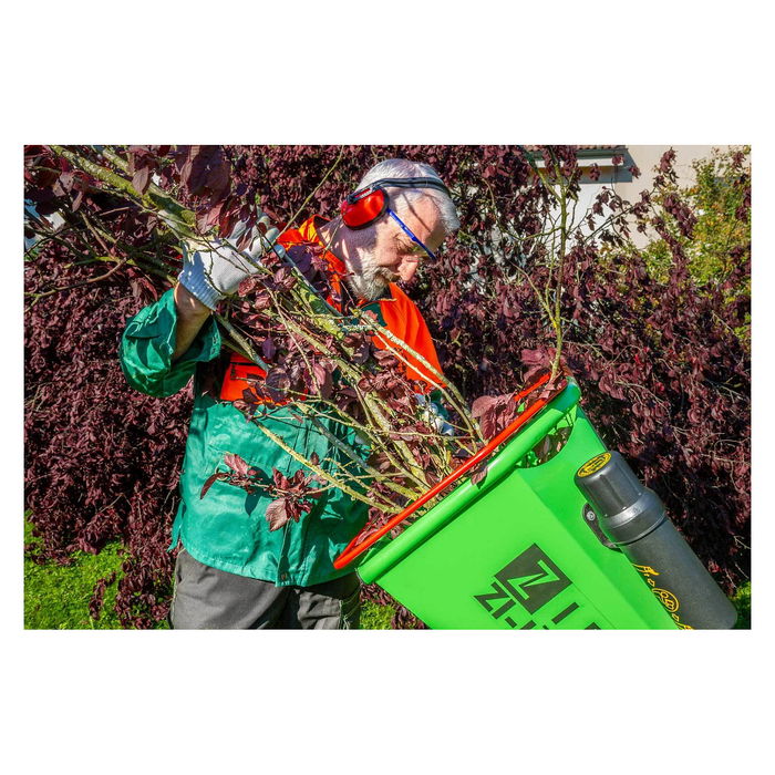 Zipper ZI-HAEK4100 Biotrituradora Eléctrica de 4100 W con Capacidad de Corte 10 cm, Hoja, 3600 RPM, Negro y Verde Claro