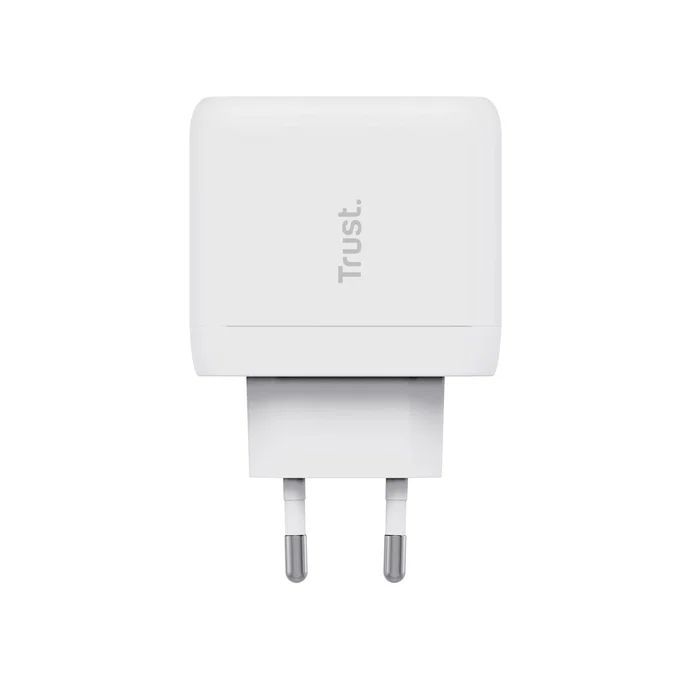 Trust Maxo Cargador de Pared 65W USB-C PD 3.0 con Cable 2m - Carga Rápida Universal para Portátil, Móvil y Tablet - Blanco