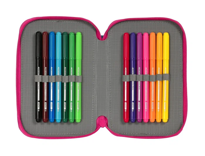 Safta Plumier Escolar Doble Pequeño Pin y Pon 28 Pcs