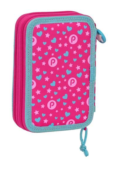 Plumier Doble Pinypon Azul Rosa 12.5 x 19.5 x 4 cm (28 piezas)