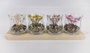 DKD Home Decor Decoración de Madera y Cristal con Flor Seca
