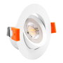 Cristalrecord Sylt - Downlight LED Empotrable Redondo, 7W, 3CCT (3000K/4000K/6000K), 600 Lm, Blanco, Ajustable 45°, GU10, IP20, Clase F, Ø8.5 cm