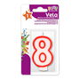 Best Products Vela N°8 Repostería Cera Rojo / Blanco Número 8