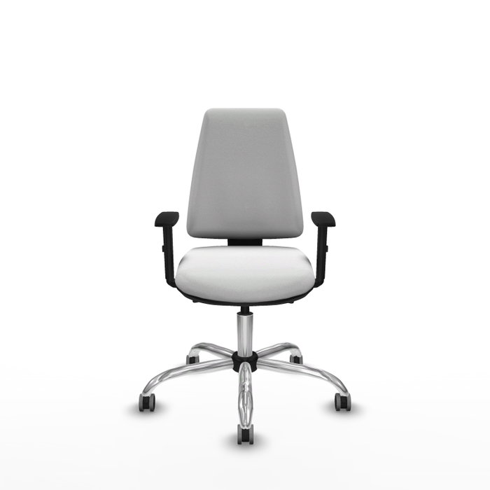 PIQUERAS Y CRESPO Silla de oficina Elche Blanca con Mecanismo Asincro y Base Cromada
