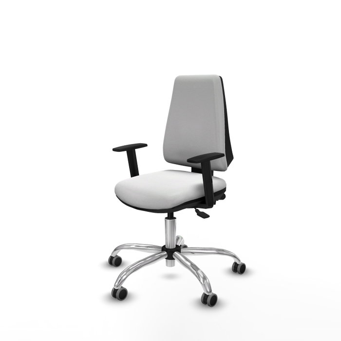 PIQUERAS Y CRESPO Silla de oficina Elche Blanca con Mecanismo Asincro y Base Cromada