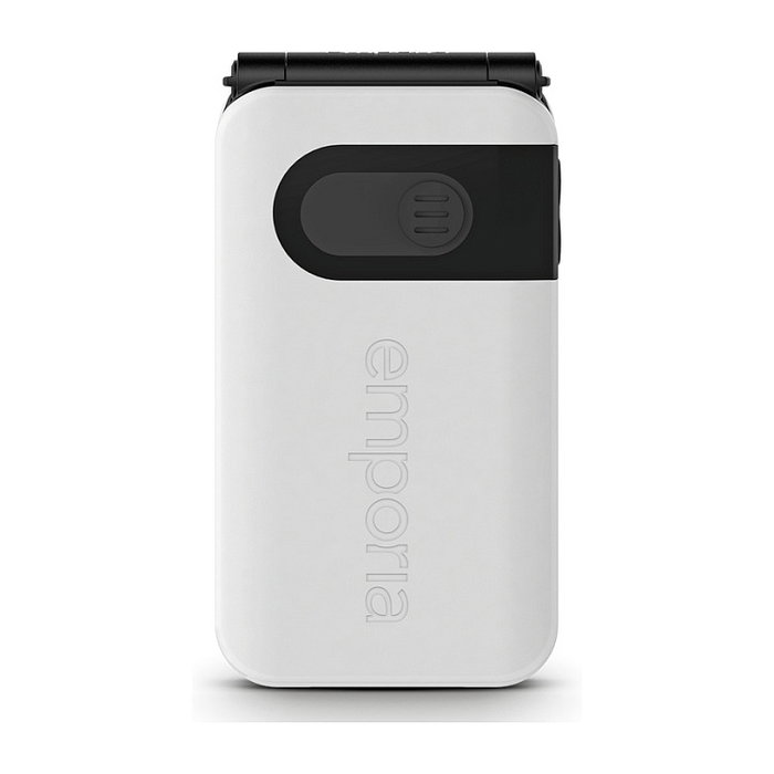 Emporia SIMPLICITYglam 4G Móvil con Tapa para Personas Mayores, 2.8", 4G LTE, NanoSIM, Bluetooth 5.0, Resistente IP44, Blanco