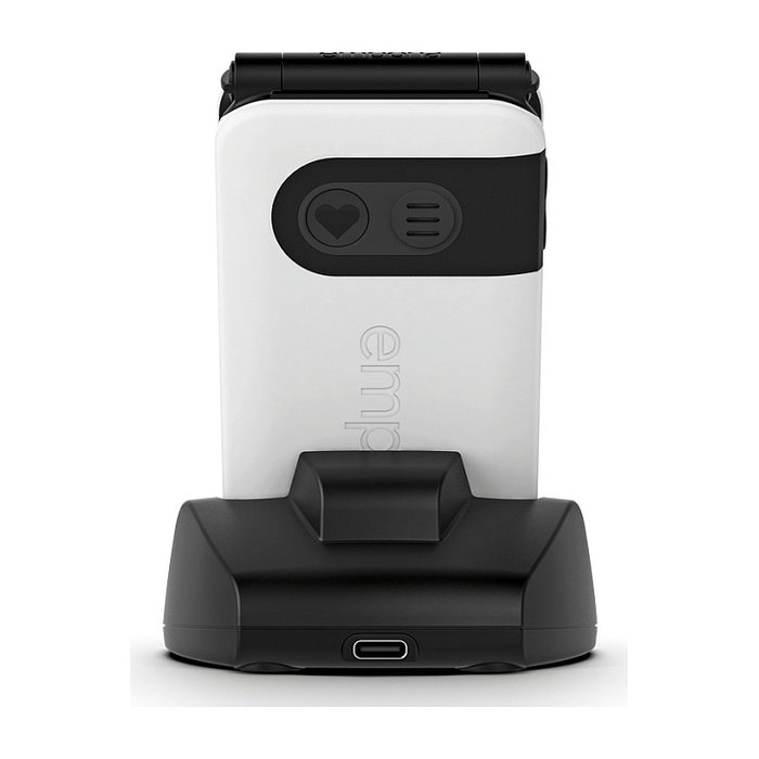 Emporia SIMPLICITYglam 4G Móvil con Tapa para Personas Mayores, 2.8", 4G LTE, NanoSIM, Bluetooth 5.0, Resistente IP44, Blanco