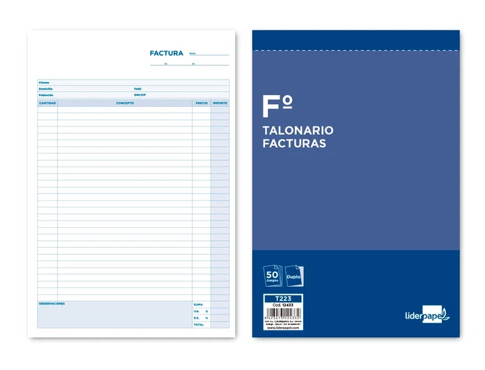 Liderpapel Talonario de Facturas Folio con Original y Copia T223 Liderpapel Talonario de Facturas Folio con Original y Copia T223