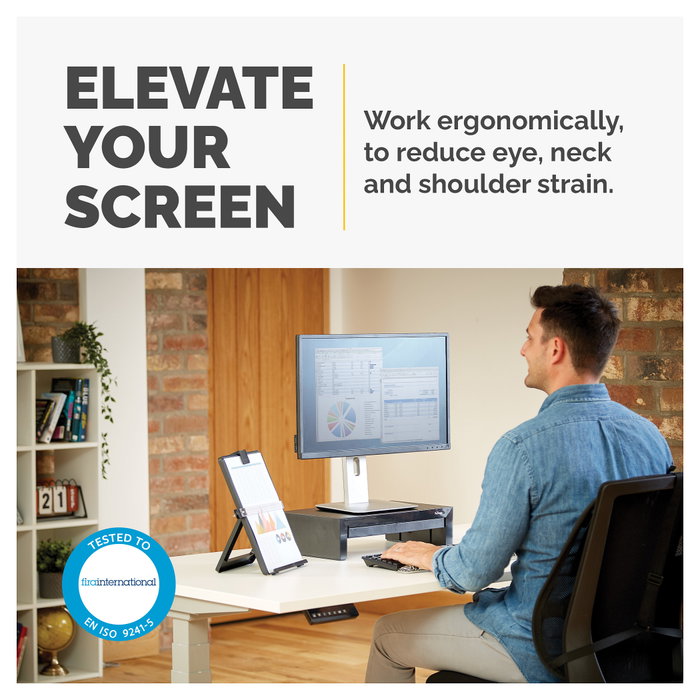 Fellowes Designer Suites Soporte para Monitor Negro con 3 Alturas