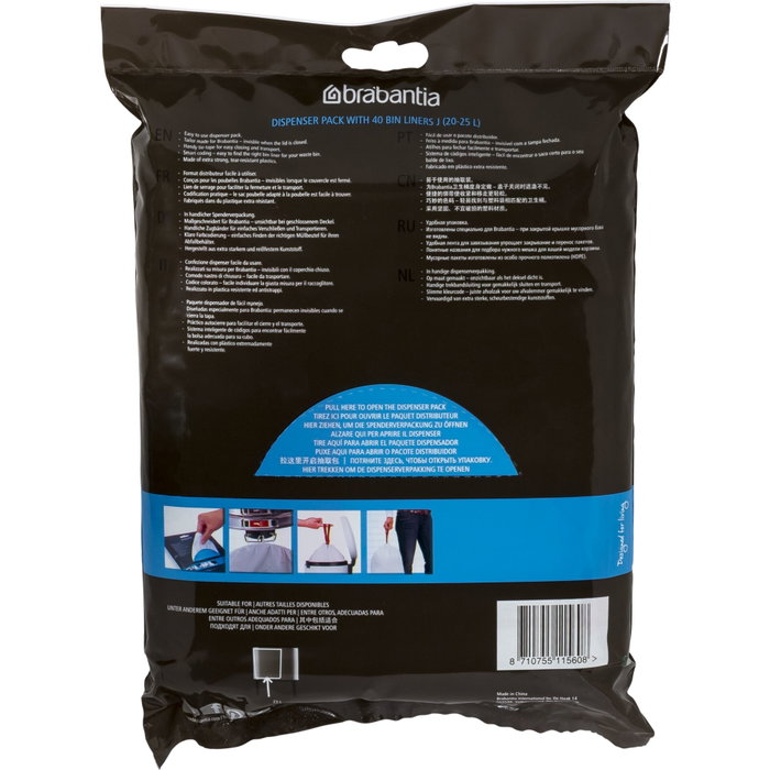 Brabantia PerfectFit Type J Bolsas para Cubo de Basura, 40 Unidades Brabantia PerfectFit Type J Bolsas para Cubo de Basura, 40 Unidades
