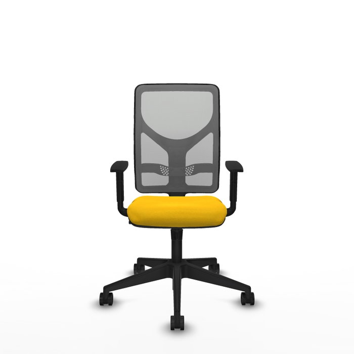 Silla de oficina Motilla con mecanismo Sincro tapizada con Tela color Amarillo y malla color Gris. Equipada con lumbar 1D, Brazos 1D y Ruedas 65mm nailon Silla de oficina Motilla con mecanismo Sincro tapizada con Tela color Amarillo y malla color Gris. Equipada con lumbar 1D, Brazos 1D y Ruedas 65mm nailon