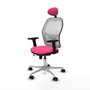 PIQUERAS Y CRESPO Silla de oficina Jorquera Rosa y Blanca con mecanismo Sincro/Traslack