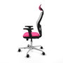 PIQUERAS Y CRESPO Silla de oficina Jorquera Rosa y Blanca con mecanismo Sincro/Traslack