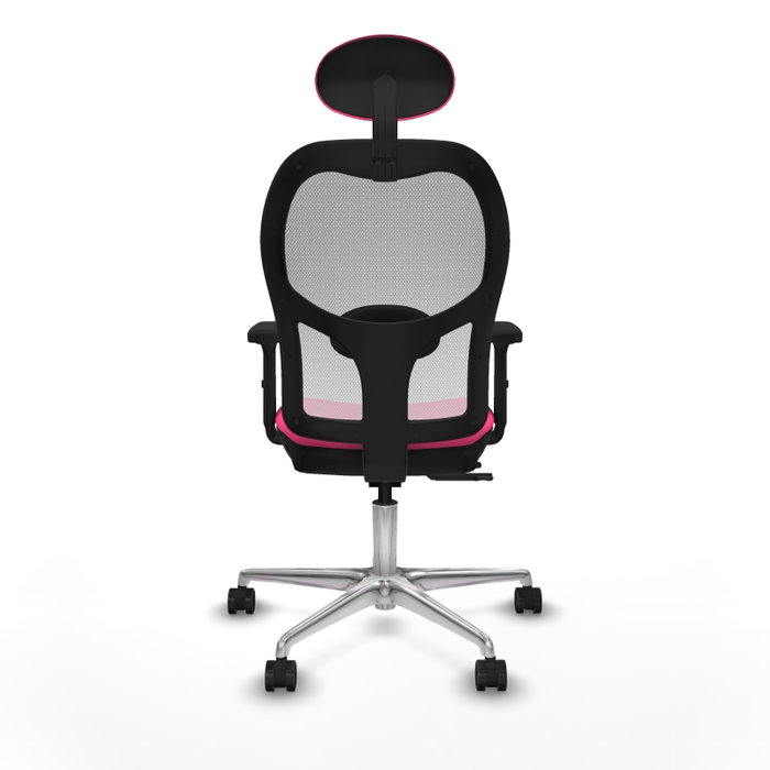 PIQUERAS Y CRESPO Silla de oficina Jorquera Rosa y Blanca con mecanismo Sincro/Traslack