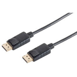 DisplayPort 1.2 (ST-ST) Cable de conexión 1m, 4K 60Hz, para monitor o PC, negro