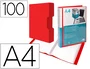 Liderpapel Carpeta Personalizable con 100 Fundas DIN A4 Rojo Traslúcido