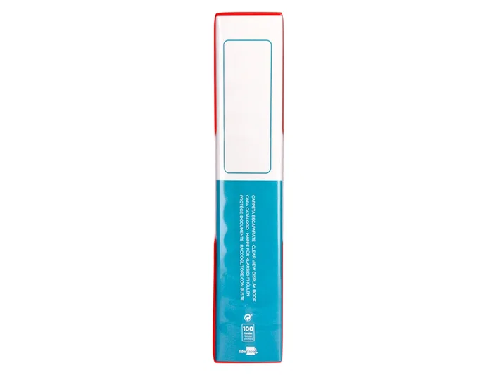 Liderpapel Carpeta Personalizable con 100 Fundas DIN A4 Rojo Traslúcido