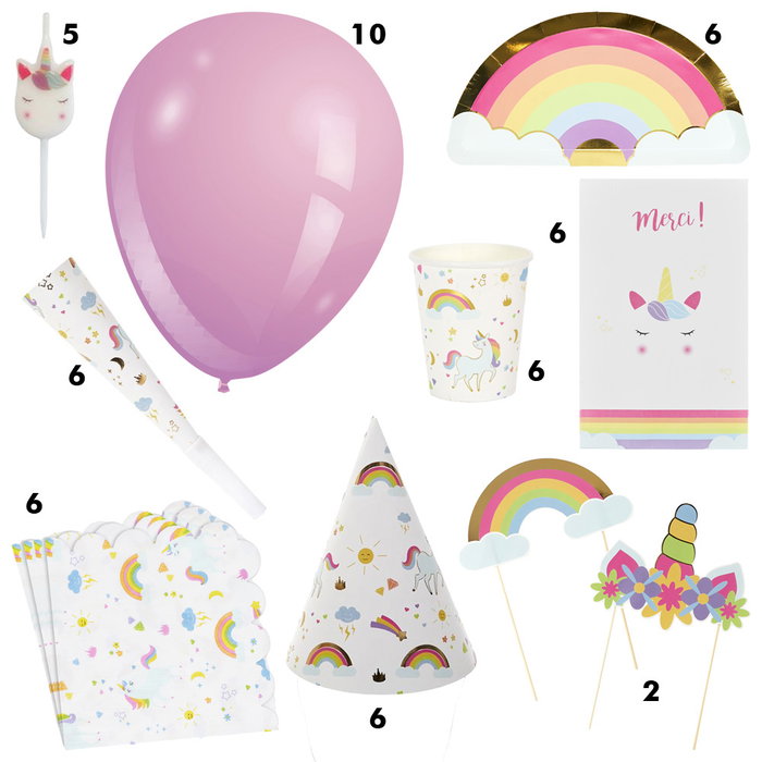 Party Time Juego De Cumpleaños Unicornio 54 Piezas Fiesta Infantil Para 6 Personas