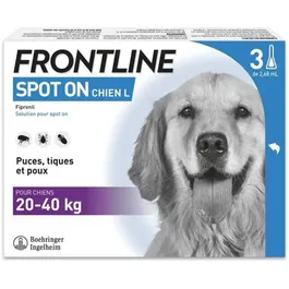 Frontline FRO4064951022890 Pipetas Antiparasitarias para Perros (20-40 kg) contra Pulgas, Garrapatas y Piojos
