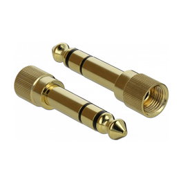 DeLOCK Adaptador de 6,35 mm Jack a 3,5 mm Jack 3 Pin Metal Atornillable