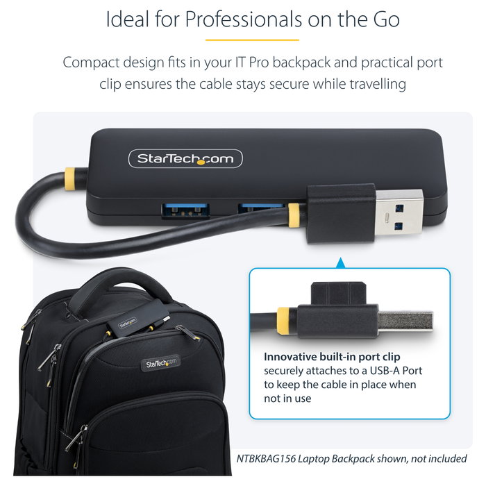 StarTech.com Hub USB-A de 4 Puertos H5A4A-USB-HUB 5Gbps Negro