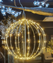 DKD Home Decor Bola de Decoración LED 50x50x50 320L con Cable 5m IP44