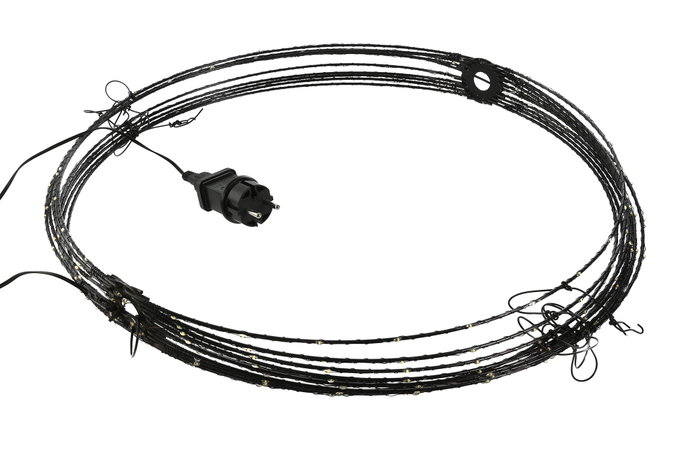 DKD Home Decor Bola de Decoración LED 50x50x50 320L con Cable 5m IP44