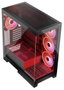 Modecom Volcano Space Apex ARGB Caja Midi Tower Negra para Gaming ATX/ITX con Ventiladores ARGB 140mm