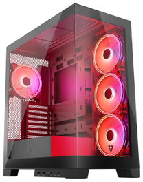Modecom Volcano Space Apex ARGB Caja Midi Tower Negra para Gaming ATX/ITX con Ventiladores ARGB 140mm