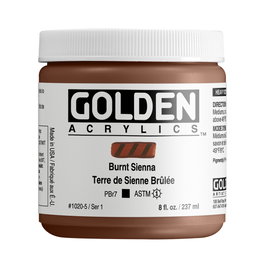 Golden Heavy Body Acrílico Tierra Siena Tostada 237 ml