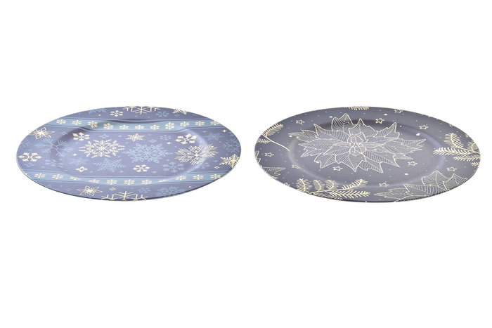 DKD Home Decor Centro Mesa Navidad Moderna Negro Dorado 33 x 2 x 33 cm (12 Unidades)