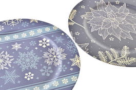 DKD Home Decor Centro Mesa Navidad Moderna Negro Dorado 33 x 2 x 33 cm (12 Unidades)