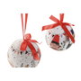 DKD Home Decor Set de 14 Bolas de Decoración Cascanueces y Oso Blanco y Rojo