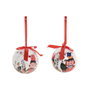 DKD Home Decor Set de 14 Bolas de Decoración Cascanueces y Oso Blanco y Rojo