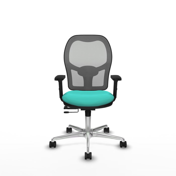 PIQUERAS Y CRESPO Silla de oficina Jorquera con mecanismo Sincro/Traslack, Turquesa y Gris