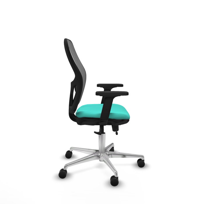 PIQUERAS Y CRESPO Silla de oficina Jorquera con mecanismo Sincro/Traslack, Turquesa y Gris