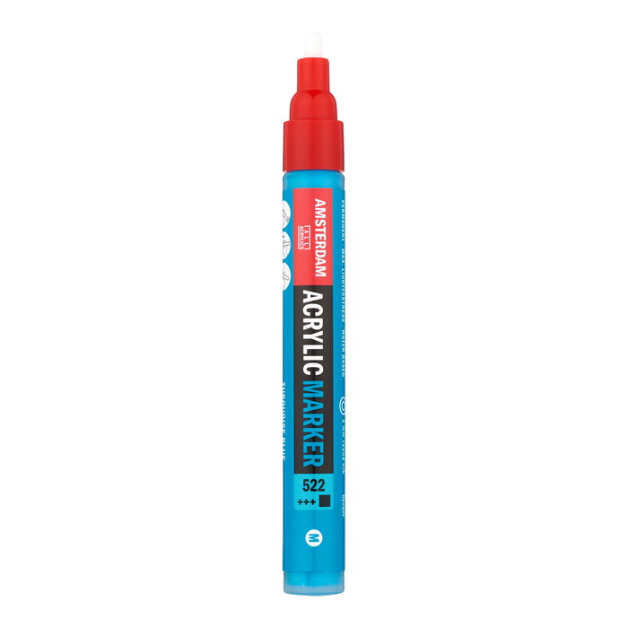 Amsterdam Marcador Acrílico 4 mm Azul Turquesa 522 Amsterdam Marcador Acrílico 4 mm Azul Turquesa 522