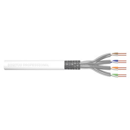 Digitus Cable de Datos CAT 7 S/FTP Verlegekabel, AWG 26/1, Caja 305 m, Blanco, 10 Gigabit Ethernet, 600 MHz, PoE