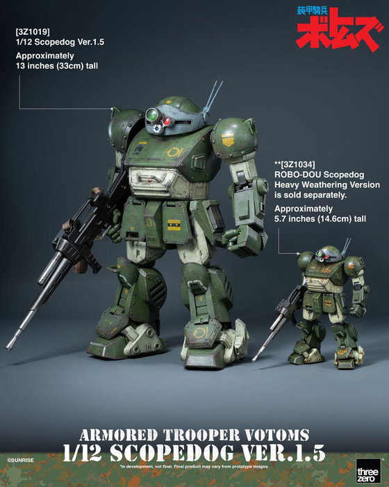 ThreeZero Armored Trooper Votoms Scopedog Ver.1.5 Figura 1/12 de 15 cm