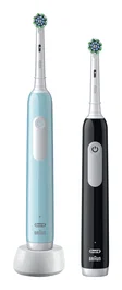 Oral-B Cepillo Dental Eléctrico Pro 1 PRO1CRSDUO con 20000 movimientos/min, 3 modos, cabezal oscilante y carga incluida - Color Negro, Turquesa, Blanco - Para Adultos