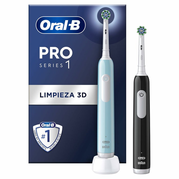 Oral-B Pro 1 Duo Edition Pack Doble Negro y Turquesa con 2 Recambios