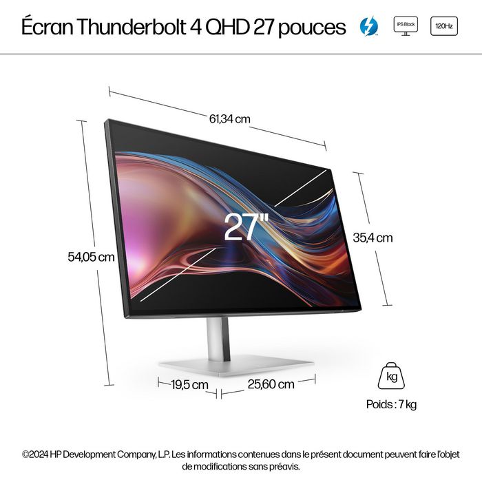 HP Series 7 Pro 27 pulg. Monitor QHD Thunderbolt 4 727pu IPS Black Negro