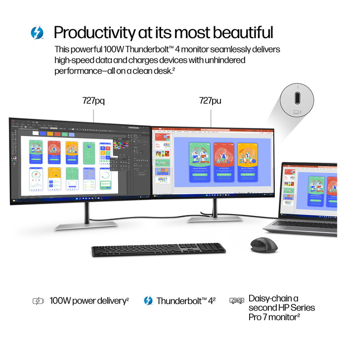 HP S7 PRO 727PU 27 Pulgadas QHD Thunderbolt 4 IPS Black Negro