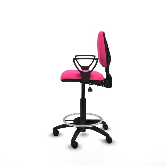 PIQUERAS Y CRESPO Taburete Isso AS similpiel rosa con brazos fijos