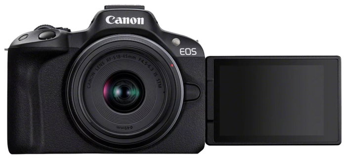 Canon EOS R50 con kit de lentes RF-S 18-45mm y RF-S 55-210mm, Negro