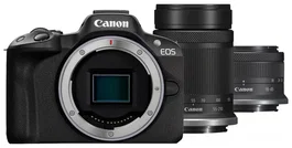Canon EOS R50 con kit de lentes RF-S 18-45mm y RF-S 55-210mm, Negro