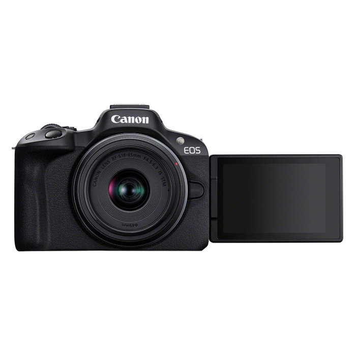 Canon EOS R50 Kit con lentes RF-S 18-45mm y RF-S 55-210mm, Negro